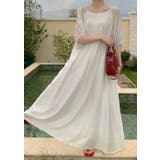 リボンクルーネックリラックスロングワンピース | Ulysses | 詳細画像1