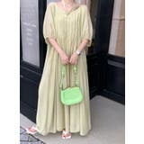 ライトイエロー | リボンクルーネックリラックスロングワンピース | Ulysses