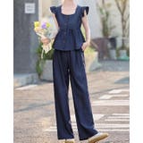 ネイビー | 袖なしトップス+ワイドレッグセットアップ | Ulysses