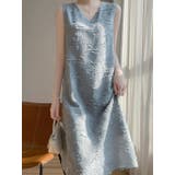 ブルー | Vネック袖なしワンピース | Ulysses