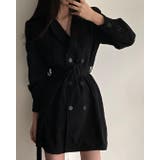 ブラック | ベルト付きダブルブレストコート | Ulysses