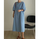 ブルー | パフスリーブクルーネックワンピース | Ulysses