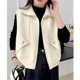 ベージュ | 襟付きセーターファーベスト | Ulysses