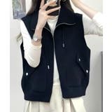 ブラック | 襟付きセーターファーベスト | Ulysses