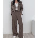 モカ | 長袖襟付きトップスパンツセットアップ | Ulysses