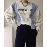 ニット切り替えプリントトレーナー | Ulysses | 詳細画像1