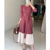 ピンク | ベルト付き長袖ワンピース | Ulysses