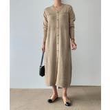 シングルブレストVネックニットワンピース | Ulysses | 詳細画像1 