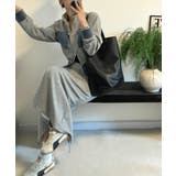 グレー | 切り替えデニムトップス+スカートセットアップ | Ulysses