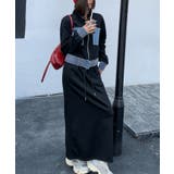 ブラック | 切り替えデニムトップス+スカートセットアップ | Ulysses