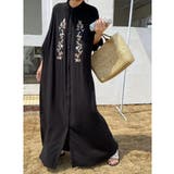 ブラック | 刺繍長袖ワンピース | Ulysses