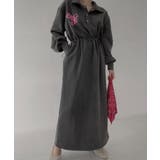 グレー | プリントボタンダウンワンピース | Ulysses