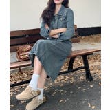 ベルト付きデニムワンピース | Ulysses | 詳細画像1 