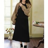 ブラック | フェイクレイヤードクルーネックワンピース | Ulysses