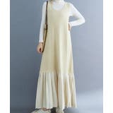 ベージュ | ニット切り替え袖なしワンピース | Ulysses