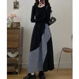 切り替えクルーネック長袖ワンピース | Ulysses | 詳細画像1 