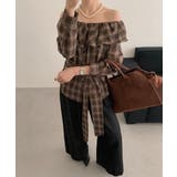 ボートネックチェック柄トップス | Ulysses | 詳細画像1