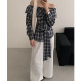 ボートネックチェック柄トップス | Ulysses | 詳細画像4