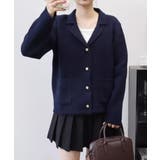 ネイビー | ボタンでニットセーター | Ulysses