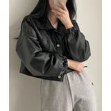 ボタンダウン長袖PUレザージャケット | Ulysses | 詳細画像1