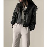 ブラック | ボタンダウン長袖PUレザージャケット | Ulysses