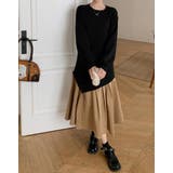 切り替えクルーネック長袖ワンピース | Ulysses | 詳細画像5