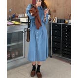 ライトブルー | ボタンダウンボタンでデニムワンピース | Ulysses