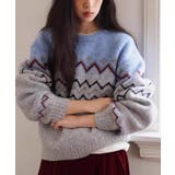 クルーネックジャカード長袖セーター | Ulysses | 詳細画像1 