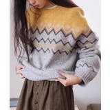 イエロー | クルーネックジャカード長袖セーター | Ulysses