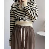 Vネックボーダー柄ニットトップス | Ulysses | 詳細画像4 