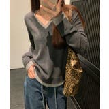 Vネック切り替えニットトップス | Ulysses | 詳細画像1 