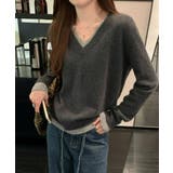 Vネック切り替えニットトップス | Ulysses | 詳細画像5 