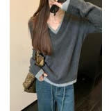 Vネック切り替えニットトップス | Ulysses | 詳細画像8 