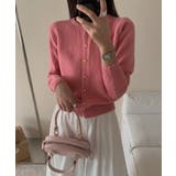 ピンク | クルーネックボタンでカーディガン | Ulysses