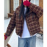 ブラウン | 切り替えチェック柄ジップスジャケット | Ulysses