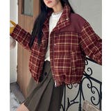 レッド | 切り替えチェック柄ジップスジャケット | Ulysses