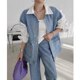 ホワイト | 襟付きデニム切り替えジャケット | Ulysses