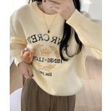 オフホワイト | クルーネック刺繍ニットトップス | Ulysses