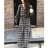 ベルト付きVネックチェック柄ワンピース | Ulysses | 詳細画像6