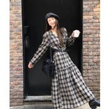 ベルト付きVネックチェック柄ワンピース | Ulysses | 詳細画像8