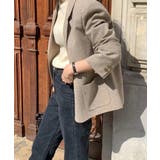 ベージュ | 襟付きボタンでスーツジャケット | Ulysses