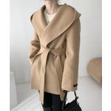 モカ | フード付きベルト付きメルトンジャケット | Ulysses