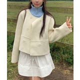 オフホワイト | ノーカラーボタンでメルトンジャケット | Ulysses