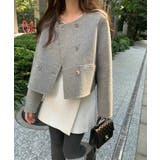 グレー | ノーカラーボタンでメルトンジャケット | Ulysses