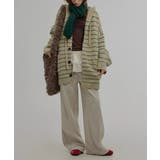 フード付きボーダー柄ニットジャケット | Ulysses | 詳細画像1