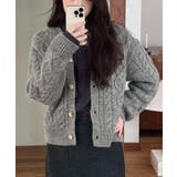 グレー | クルーネックボタンでニットジャケット | Ulysses