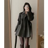 グレー | 襟付きベルト付きメルトンジャケット | Ulysses