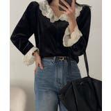 レースフレア袖ボタンでトップス | Ulysses | 詳細画像1 