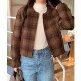 ジップスクルーネックチェック柄ジャケット | Ulysses | 詳細画像1