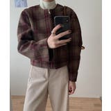 ジップスクルーネックチェック柄ジャケット | Ulysses | 詳細画像6